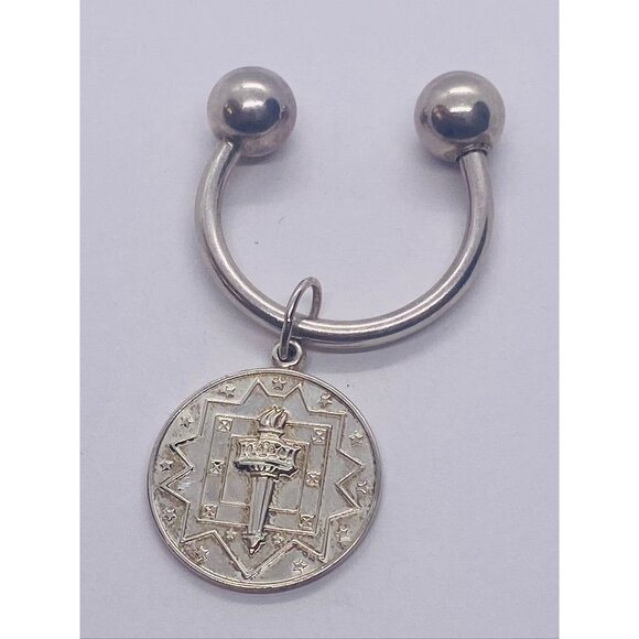 Tiffany & Co. Sterling Silver NYU Torch Club Keyring Tiffany & Co Torch Key Ring Key Chain Sterling Silver 925